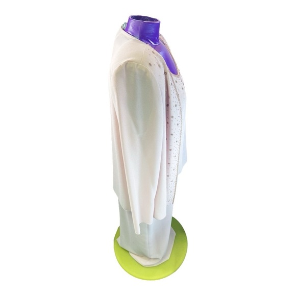 R&M Richards Karen Kwong rose chiffon beaded grandmother of the bride dress 8P - Picture 4 of 16